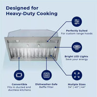 Hauslane 42-inch Chef Custom Insert Convertible Range Hood IN-R200SS-42 IMAGE 8
