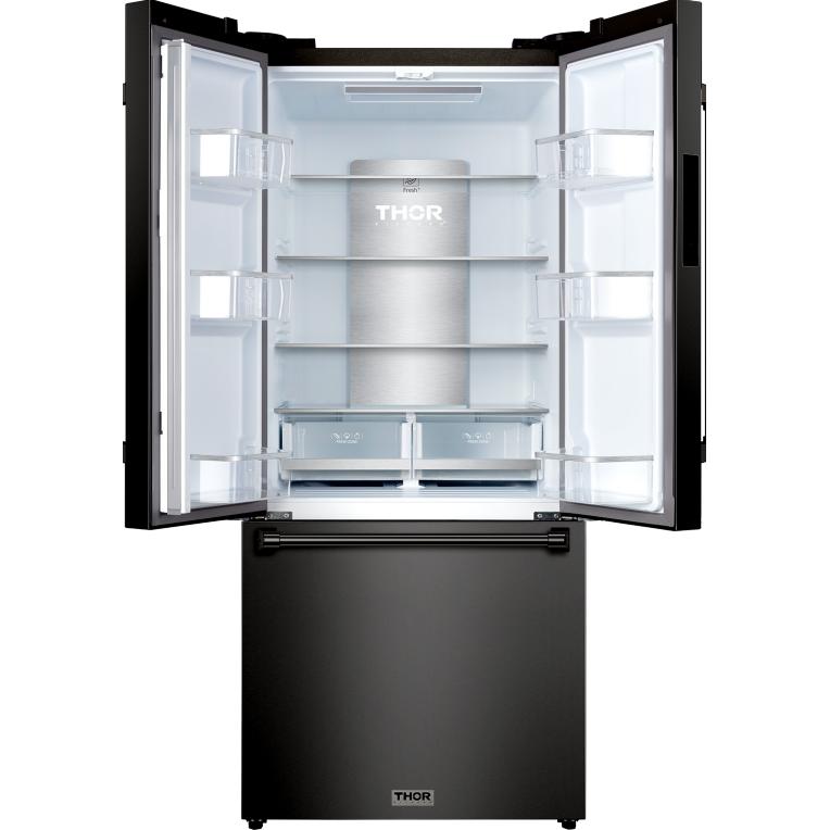Thor Kitchen 30-inch, 17.7 cu. ft. Counter-Depth French 3-Door Refrigerator with Ice Maker RF3017FFD00 IMAGE 2