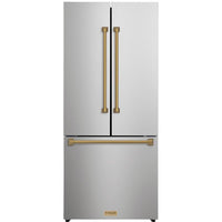 Thor Kitchen 30-inch, 17.7 cu. ft. Counter-Depth French 3-Door Refrigerator with Ice Maker RF3017FFD99-BRZ IMAGE 1
