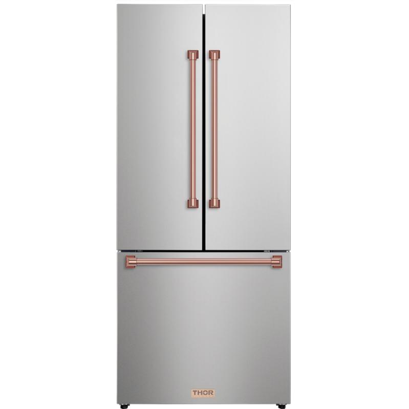 Thor Kitchen 30-inch, 17.7 cu. ft. Counter-Depth French 3-Door Refrigerator with Ice Maker RF3017FFD99-RSG IMAGE 1