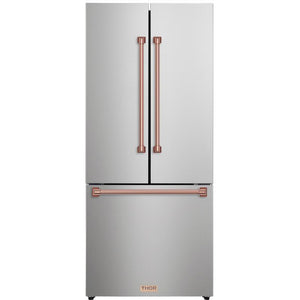 Thor Kitchen 30-inch, 17.7 cu. ft. Counter-Depth French 3-Door Refrigerator with Ice Maker RF3017FFD99-RSG IMAGE 1