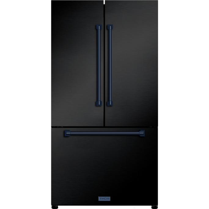 Thor Kitchen 36-inch, 20.3 cu. ft. Counter-Depth French 3-Door Refrigerator with Ice Maker RF3621CTD00-BLU IMAGE 1