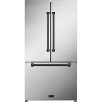 Thor Kitchen 36-inch, 20.3 cu. ft. Counter-Depth French 3-Door Refrigerator with Ice Maker RF3621CTD99-BLK IMAGE 1