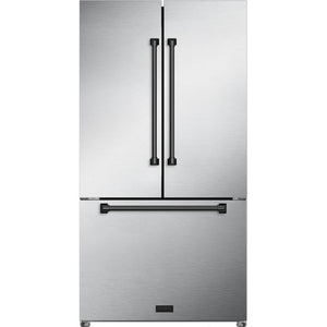 Thor Kitchen 36-inch, 20.3 cu. ft. Counter-Depth French 3-Door Refrigerator with Ice Maker RF3621CTD99-BLK IMAGE 1