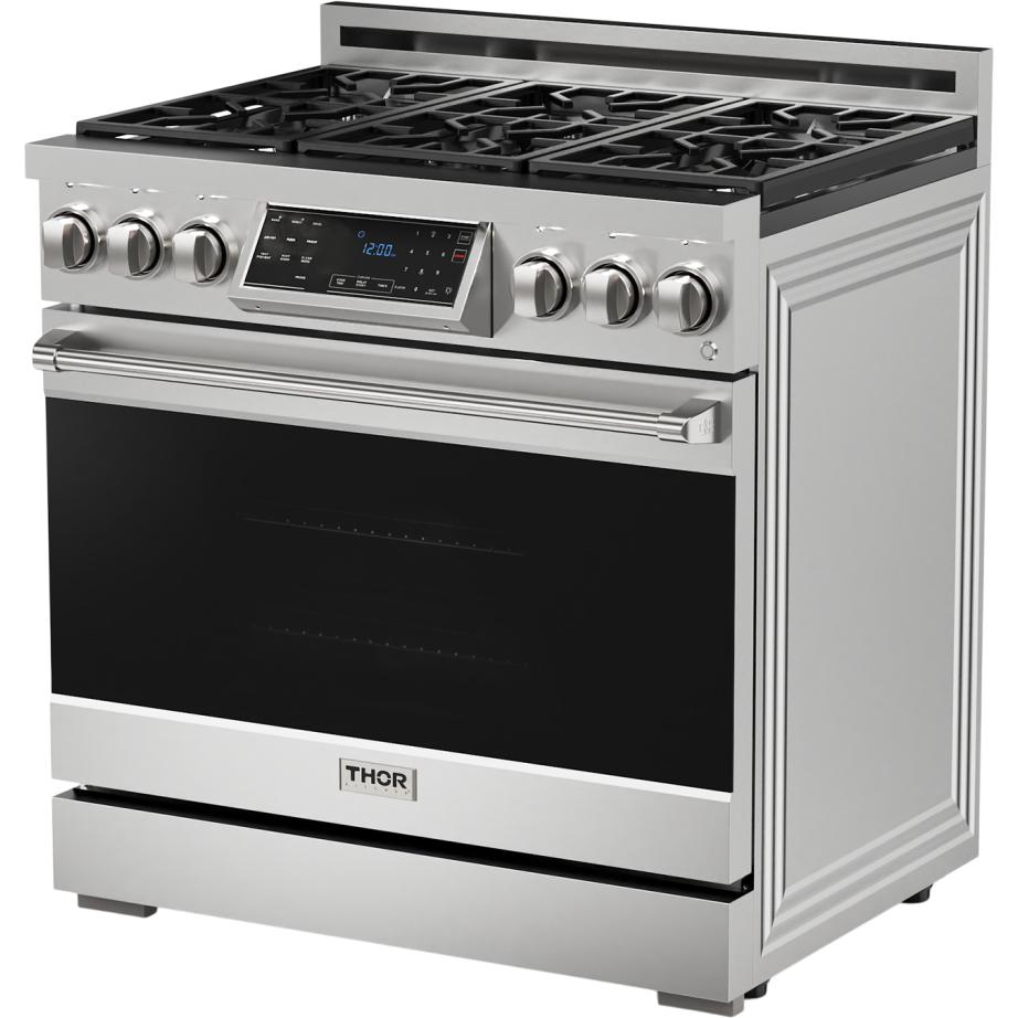 Thor Kitchen 36-inch Freestanding Gas Range with Tilt Panel RSG36 IMAGE 5
