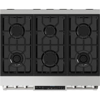Thor Kitchen 36-inch Freestanding Gas Range with Tilt Panel RSG36-BLK IMAGE 2