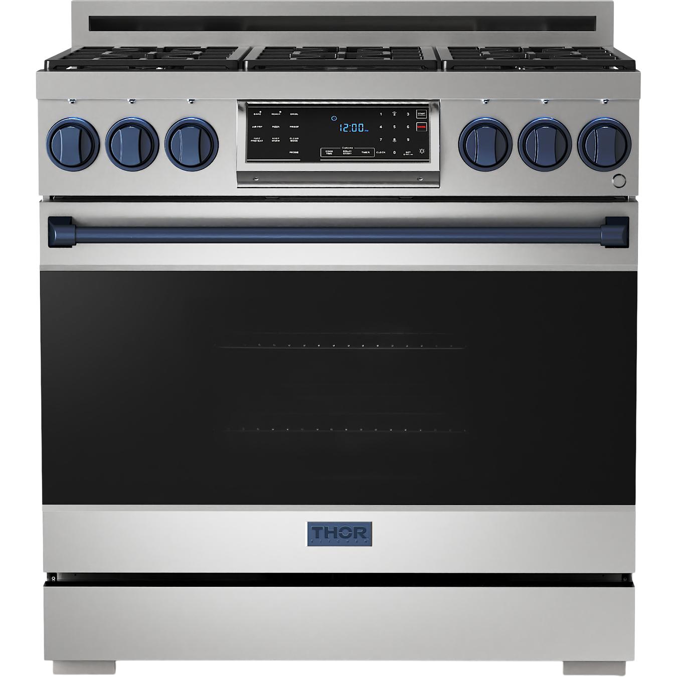 Thor Kitchen 36-inch Freestanding Gas Range with Tilt Panel RSG36-BLU IMAGE 1