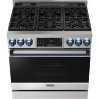 Thor Kitchen 36-inch Freestanding Gas Range with Tilt Panel RSG36-BLU IMAGE 2