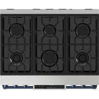 Thor Kitchen 36-inch Freestanding Gas Range with Tilt Panel RSG36-BLU IMAGE 6
