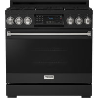 Thor Kitchen 36-inch Freestanding Gas Range with Tilt Panel RSG36B-SS IMAGE 1
