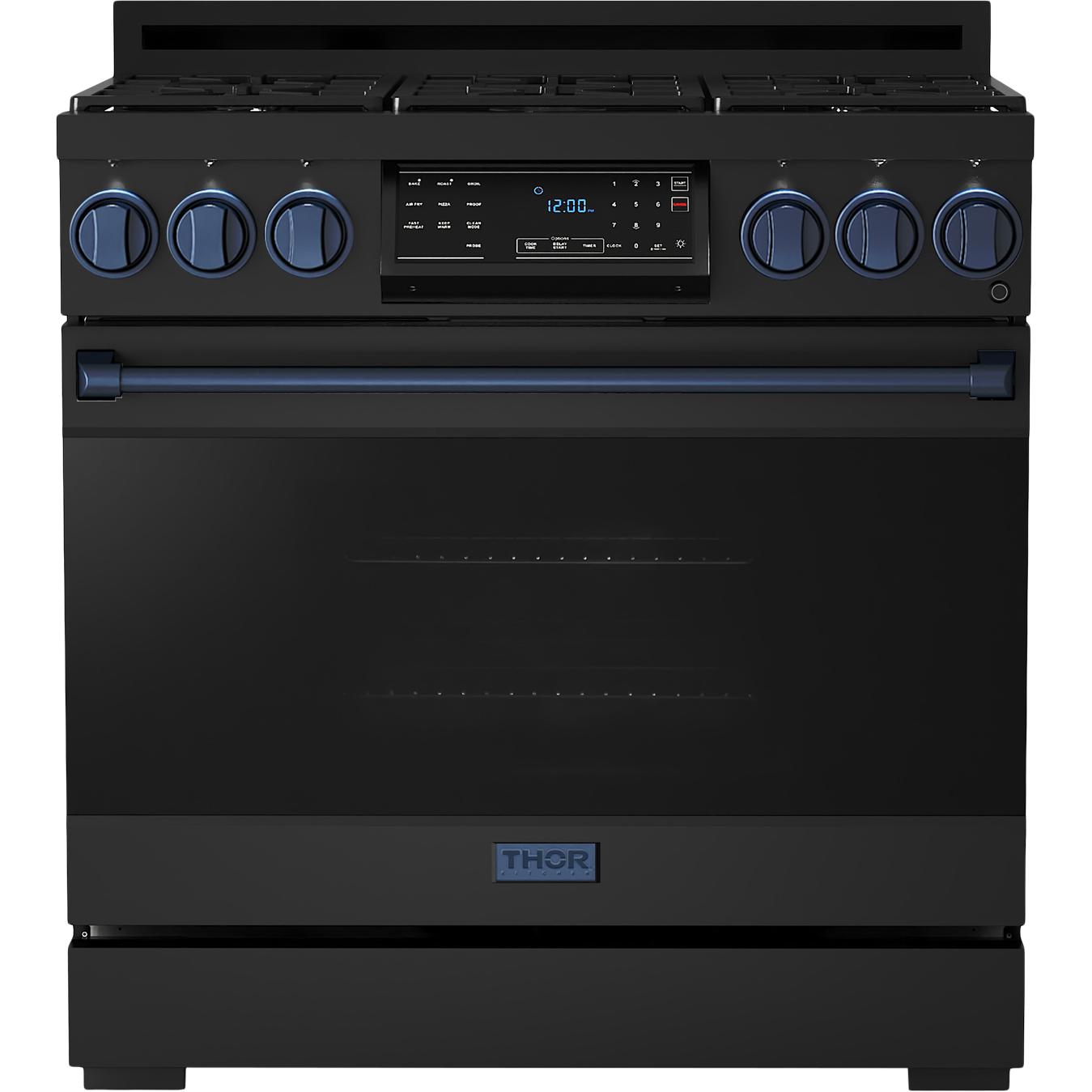 Thor Kitchen 36-inch Freestanding Gas Range with Tilt Panel RSG36B-BLU IMAGE 1