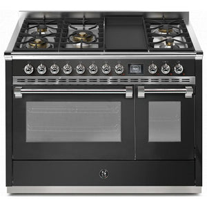 Steel Ascot 120 Dual-Fuel Range with 5 Burners and Griddle AQY12SF-4TM-AN-C IMAGE 1