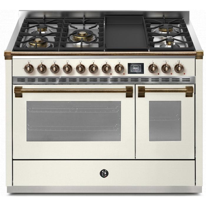 Steel Ascot 120 Dual-Fuel Range with 5 Burners and Griddle AQY12SF-4TM-NA-B IMAGE 1