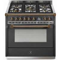 Steel Ascot 90 Dual-Fuel Range with 5 Burners AQ9S-4M-AN-B IMAGE 1