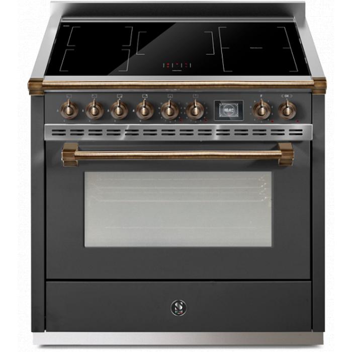Steel Ascot 90 Induction Range with 5 Cooking Zones AQ9S-5FI-AN-B IMAGE 1