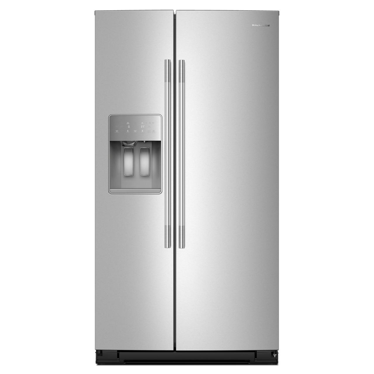 KitchenAid 36-inch, 21 cu. ft. Counter-Depth, Side-by-Side Refrigerator with Ice and Water Dispenser KRSC536RPS IMAGE 1