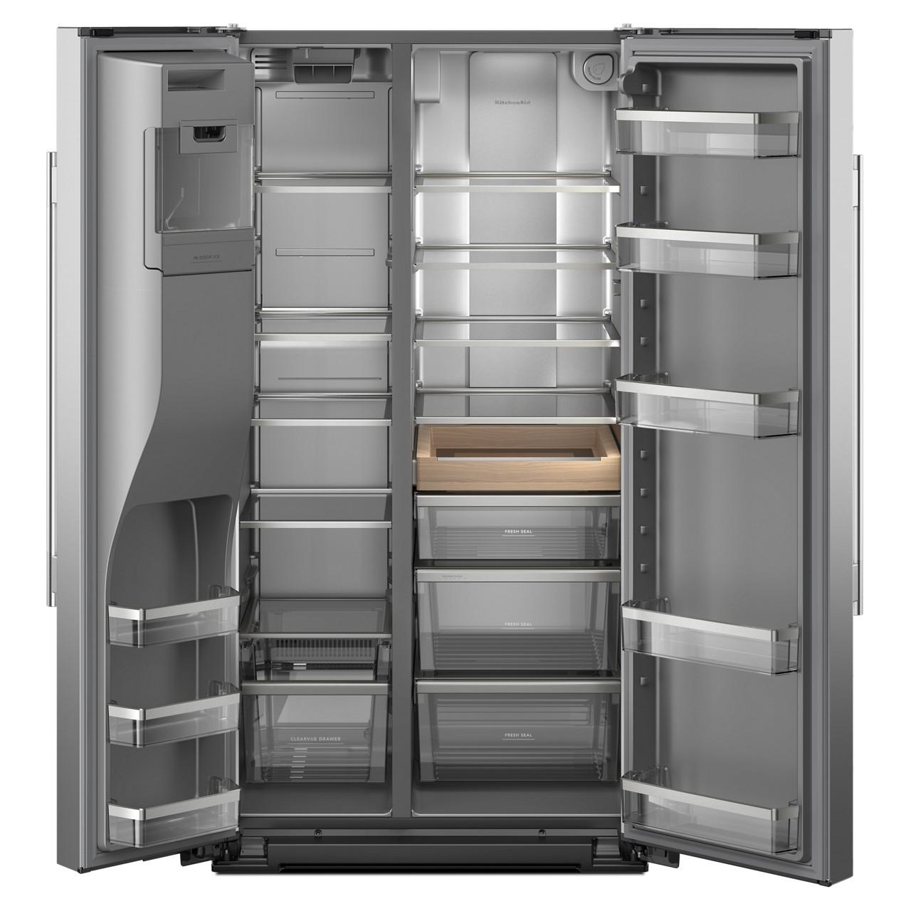 KitchenAid 36-inch, 21 cu. ft. Counter-Depth, Side-by-Side Refrigerator with Ice and Water Dispenser KRSC536RPS IMAGE 2