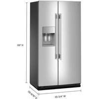 KitchenAid 36-inch, 21 cu. ft. Counter-Depth, Side-by-Side Refrigerator with Ice and Water Dispenser KRSC536RPS IMAGE 8