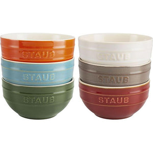 Staub 6-Piece Ceramic Large Rainbow Multi-Color Bowl Set 1014731 IMAGE 1