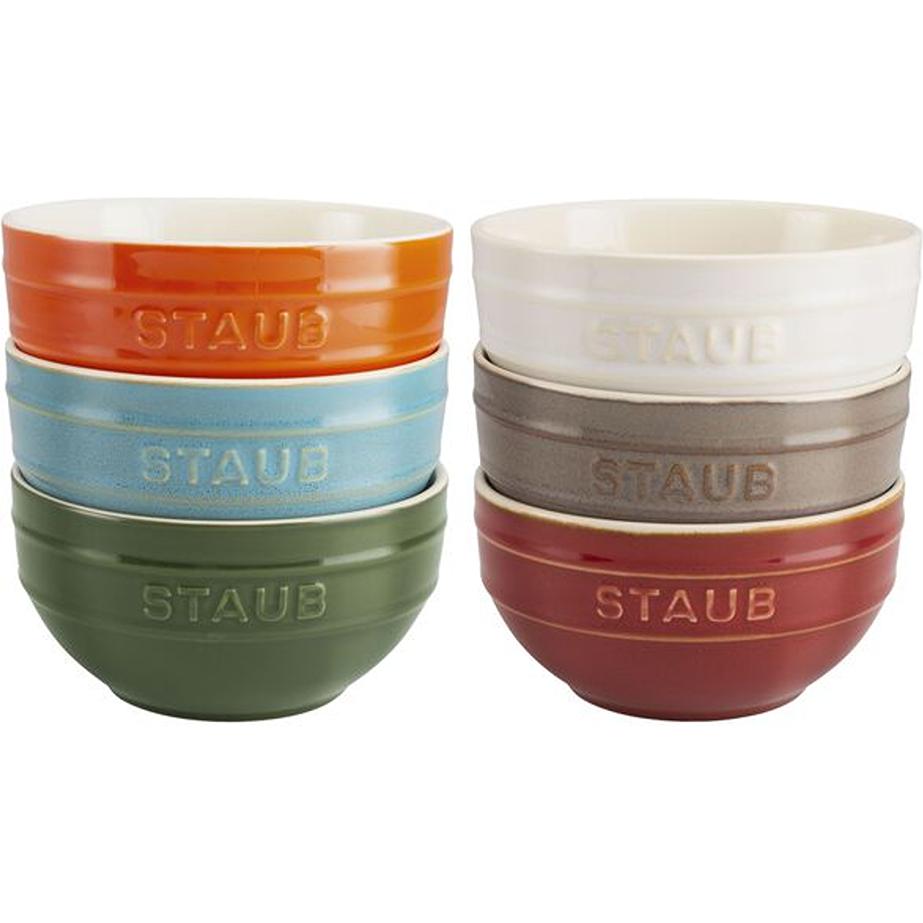 Staub 6-Piece Ceramic Large Rainbow Multi-Color Bowl Set 1014731 IMAGE 1