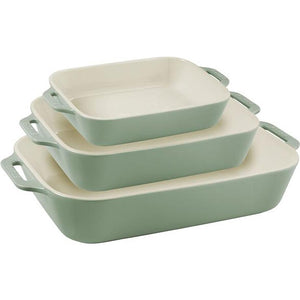 Staub 3-Piece Rectangular Baking Dish Set Eucalyptus 1022771 IMAGE 1