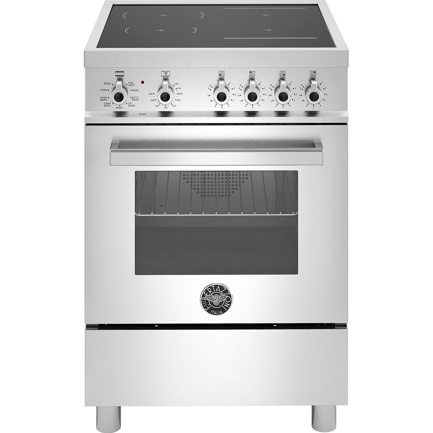 Bertazzoni 24-inch Freestanding Induction Range with Convection Technology PRO244IFEMXB IMAGE 1