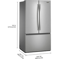 Whirlpool 36-inch, 31 cu. ft. Freestanding French 3-Door Refrigerator with Interior Ice Maker WRFF3136SZ IMAGE 6