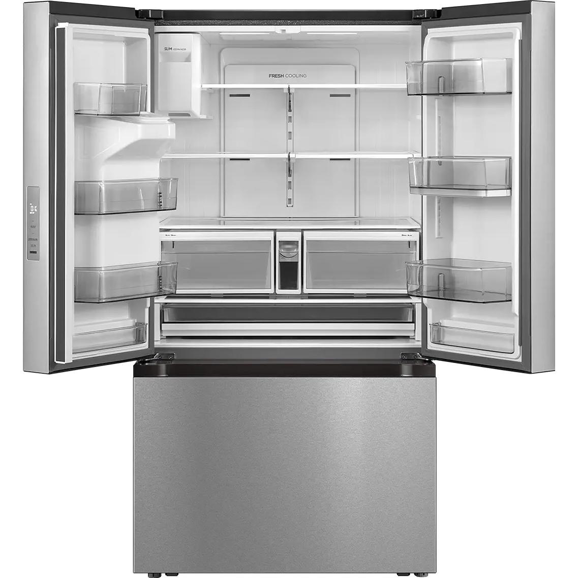 Midea 36-inch, 29.3 cu. ft. Freestanding French 3-Door Refrigerator External Water and Ice Dispensing System MRF29D2AST IMAGE 2