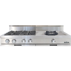 Capital 48-inch Built-in rangetop with 4 Burners and Power Wok CGRT484CW-N IMAGE 1