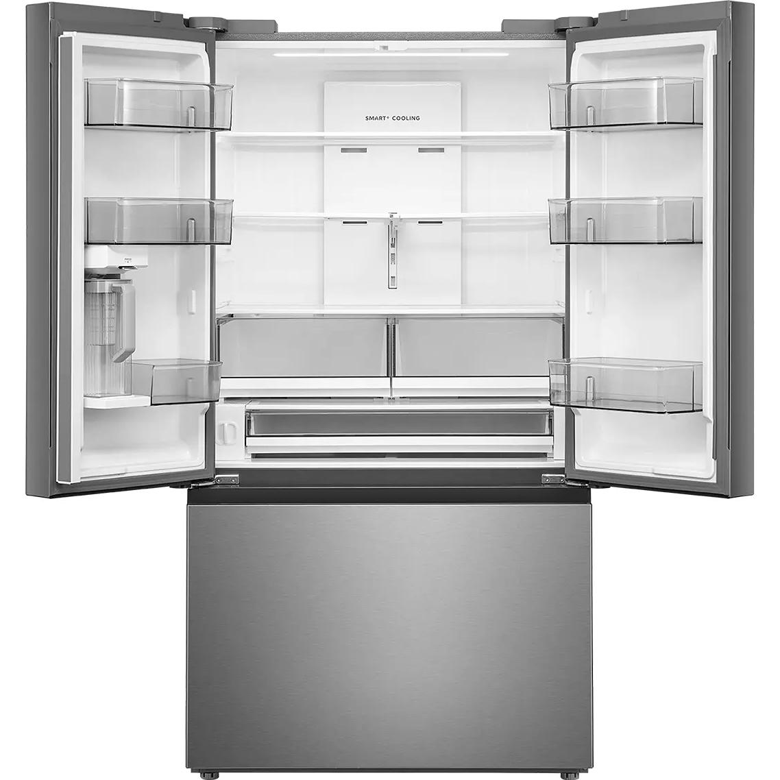 Midea 36-inch, 26.5 cu. ft. Counter-Depth French 3-Door Refrigerator with AutoFill Pitcher and Dual Ice Maker MRF27I6BST IMAGE 2