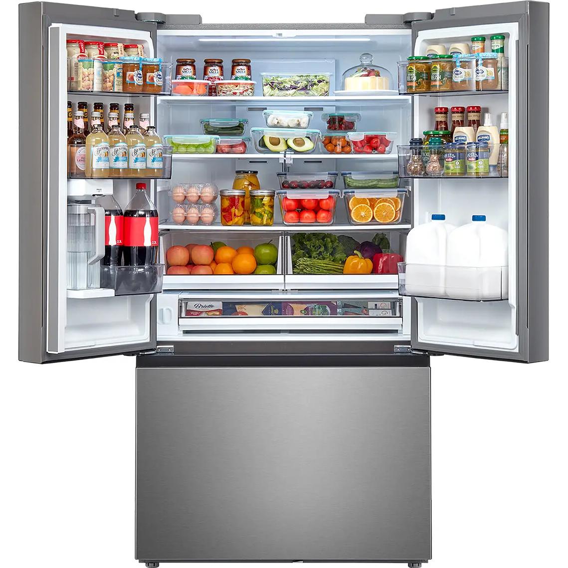 Midea 36-inch, 26.5 cu. ft. Counter-Depth French 3-Door Refrigerator with AutoFill Pitcher and Dual Ice Maker MRF27I6BST IMAGE 4