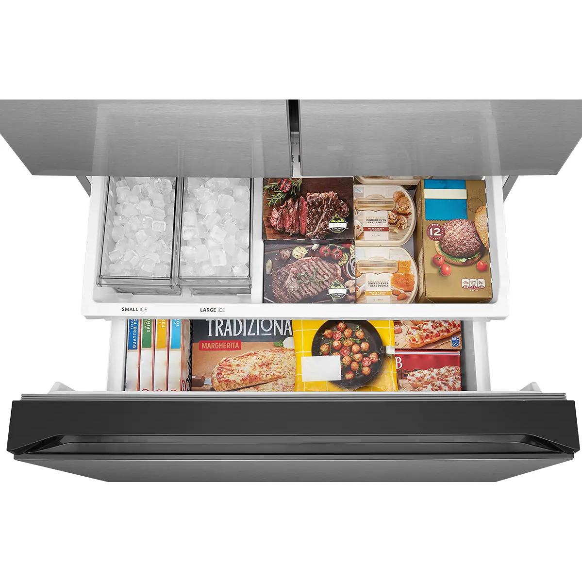 Midea 36-inch, 26.5 cu. ft. Counter-Depth French 3-Door Refrigerator with AutoFill Pitcher and Dual Ice Maker MRF27I6BST IMAGE 8