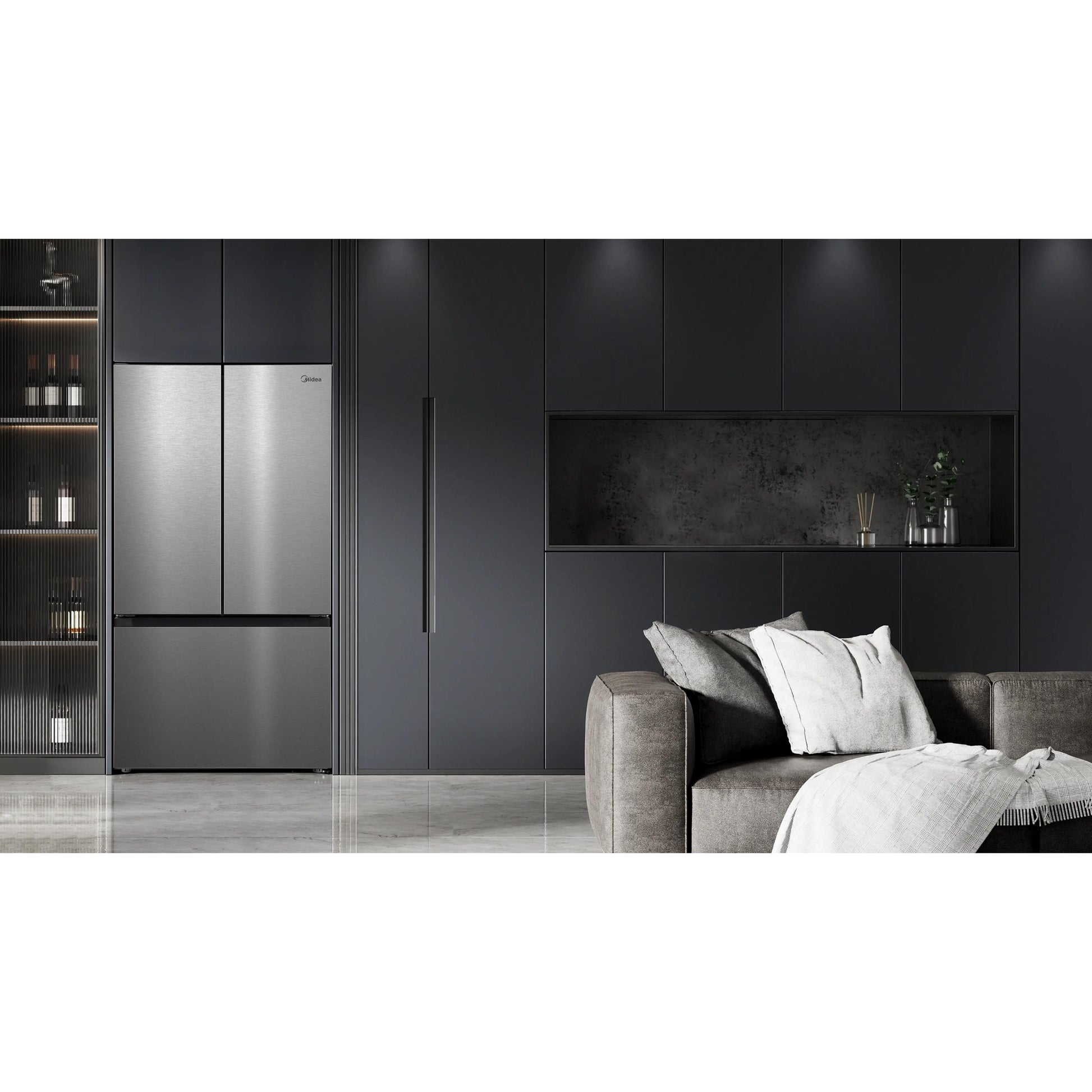 Midea 36-inch, 31.7 cu. ft. Freestanding French 3-Door Refrigerator with AutoFill Pitcher and Dual Ice Maker MRF32I6BST IMAGE 14