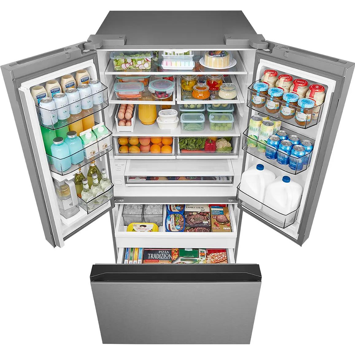 Midea 36-inch, 31.7 cu. ft. Freestanding French 3-Door Refrigerator with AutoFill Pitcher and Dual Ice Maker MRF32I6BST IMAGE 6