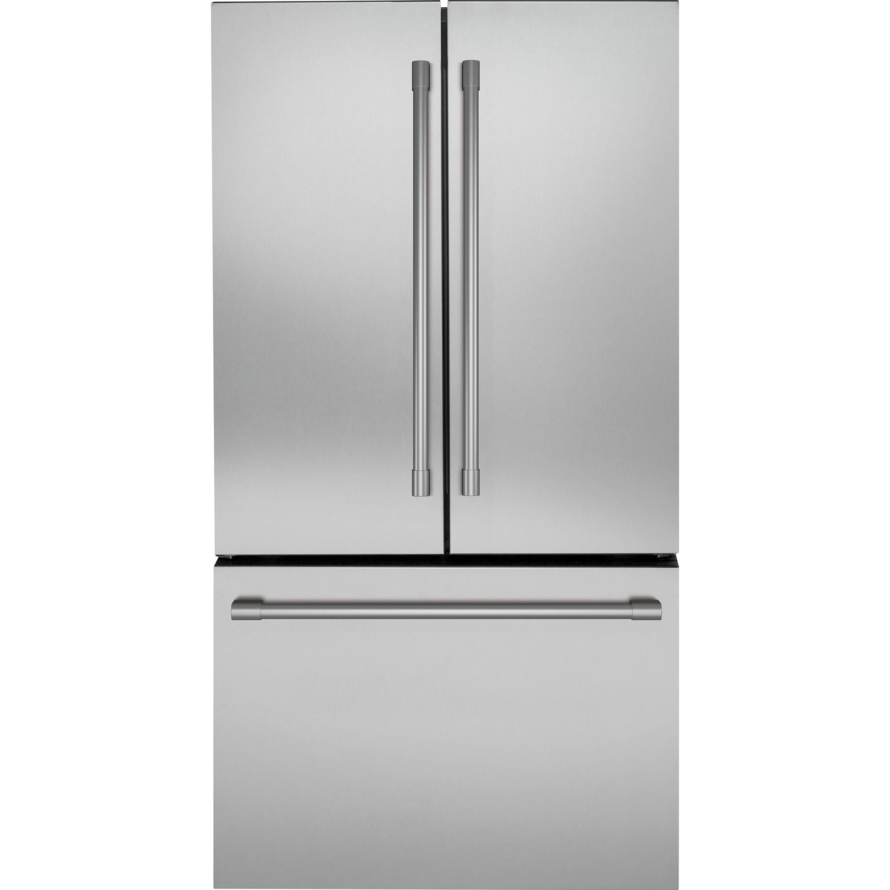 Monogram 36-inch, 23.1 cu. ft. Counter-Depth French 3-Door Refrigerator with Wi-Fi ZWE23NSYSS IMAGE 1