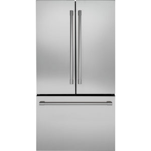 Monogram 36-inch, 23.1 cu. ft. Counter-Depth French 3-Door Refrigerator with Wi-Fi ZWE23NSYSS IMAGE 1