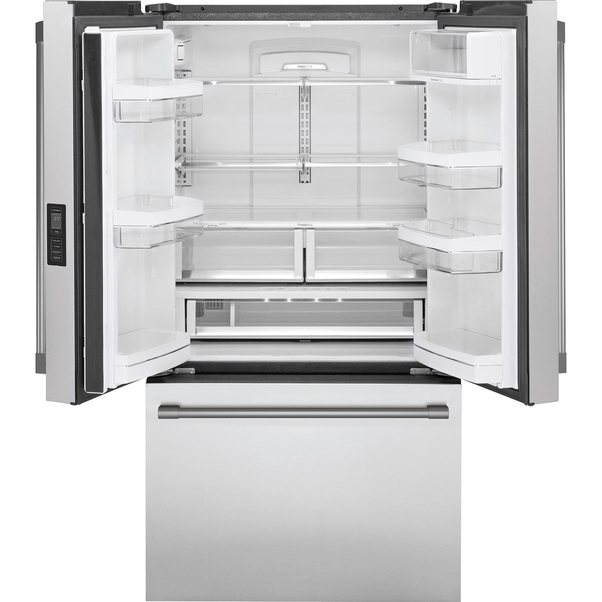 Monogram 36-inch, 23.1 cu. ft. Counter-Depth French 3-Door Refrigerator with Wi-Fi ZWE23NSYSS IMAGE 3