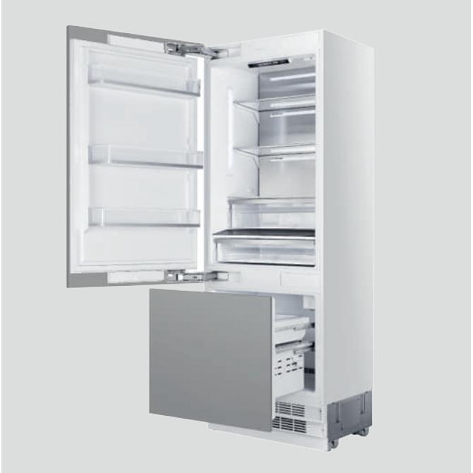 Elica 30-inch, 16 cu. ft. Built-in Bottom Freezer Refrigerator with Interior Ice Maker - Left Hinge ER30SRB161PR-L IMAGE 2