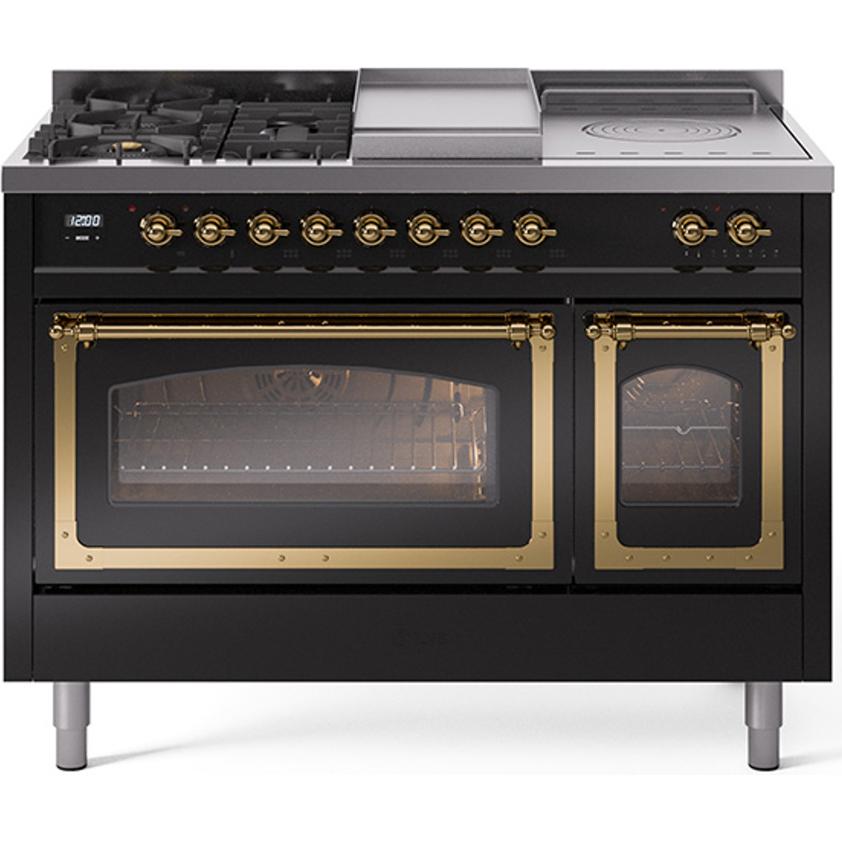 iLVE 48-inch Freestanding Dual Fuel Range with Griddle and French Top UN48FSNMPBKGLP IMAGE 1
