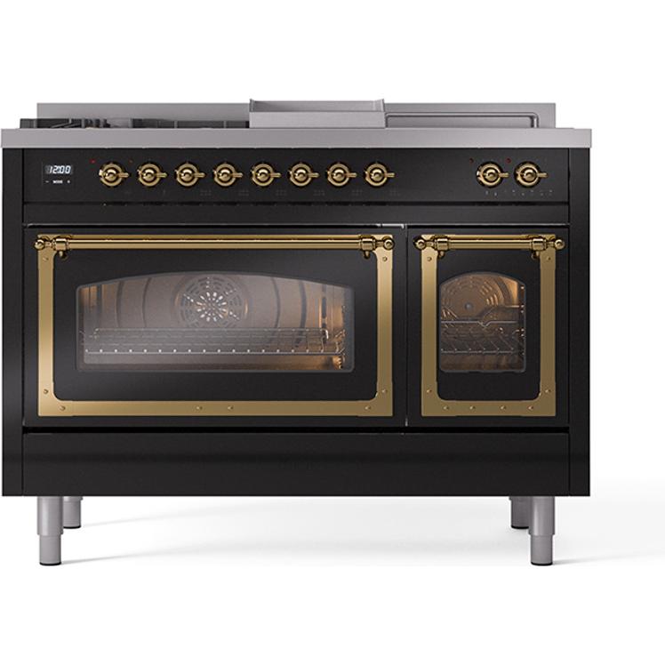 iLVE 48-inch Freestanding Dual Fuel Range with Griddle and French Top UN48FSNMPBKGLP IMAGE 2