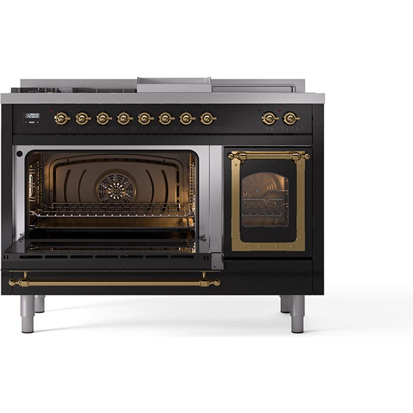iLVE 48-inch Freestanding Dual Fuel Range with Griddle and French Top UN48FSNMPBKGLP IMAGE 4