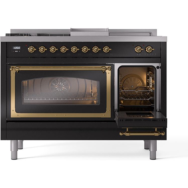 iLVE 48-inch Freestanding Dual Fuel Range with Griddle and French Top UN48FSNMPBKGLP IMAGE 5