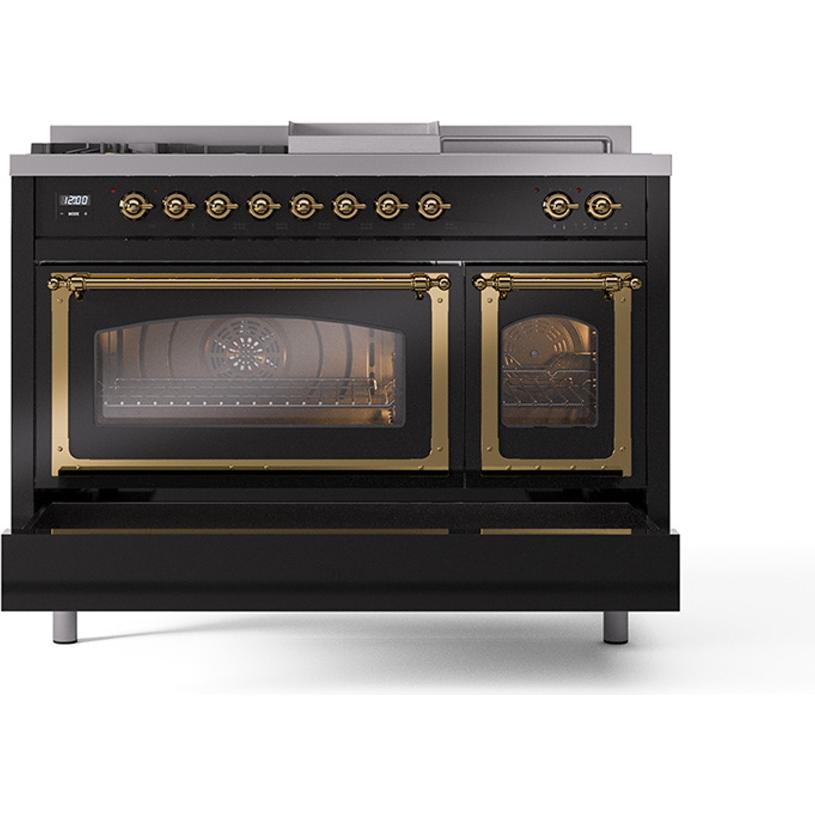 iLVE 48-inch Freestanding Dual Fuel Range with Griddle and French Top UN48FSNMPBKGLP IMAGE 6