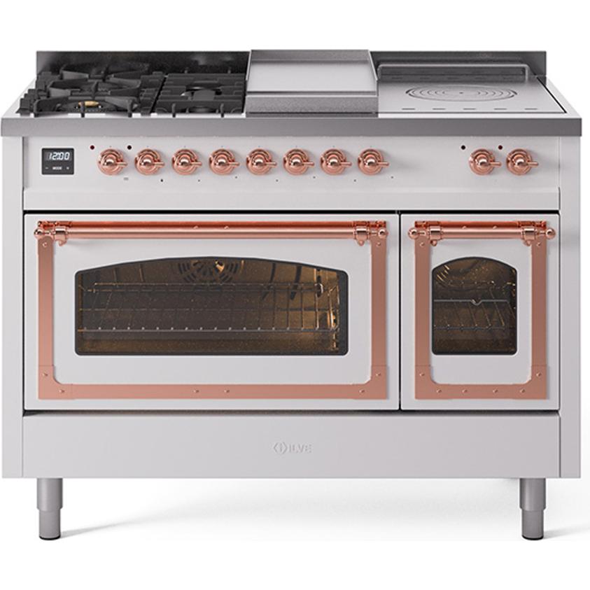 iLVE 48-inch Freestanding Dual Fuel Range with Griddle and French Top UN48FSNMPWHPLP IMAGE 1