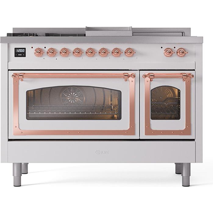 iLVE 48-inch Freestanding Dual Fuel Range with Griddle and French Top UN48FSNMPWHPLP IMAGE 2