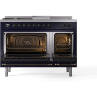 iLVE 48-inch Freestanding Dual Fuel Range with Griddle and French Top and Solid Doors UN48FSQNMPMBBLP IMAGE 2