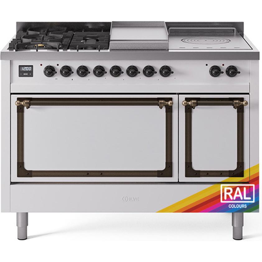 iLVE 48-inch Freestanding Dual Fuel Range with Griddle and French Top and Solid Doors UN48FSQNMPRABLP IMAGE 1
