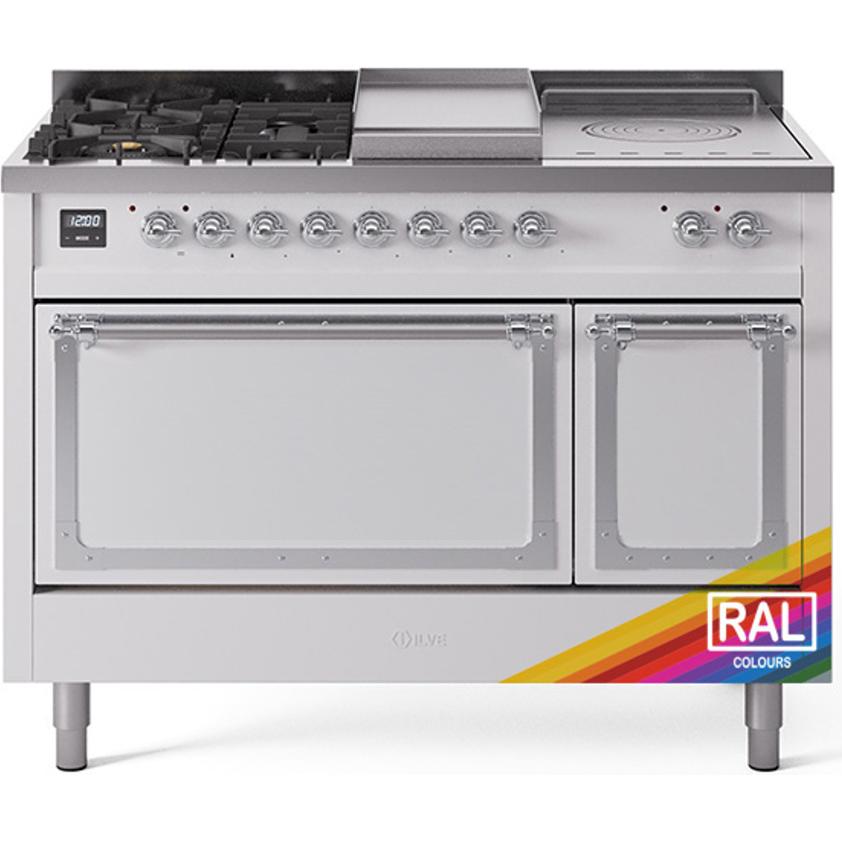 iLVE 48-inch Freestanding Dual Fuel Range with Griddle and French Top and Solid Doors UN48FSQNMPRAC IMAGE 1