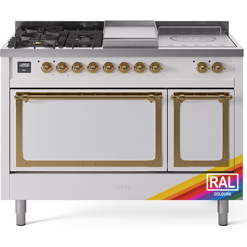 iLVE 48-inch Freestanding Dual Fuel Range with Griddle and French Top and Solid Doors UN48FSQNMPRAGLP IMAGE 1