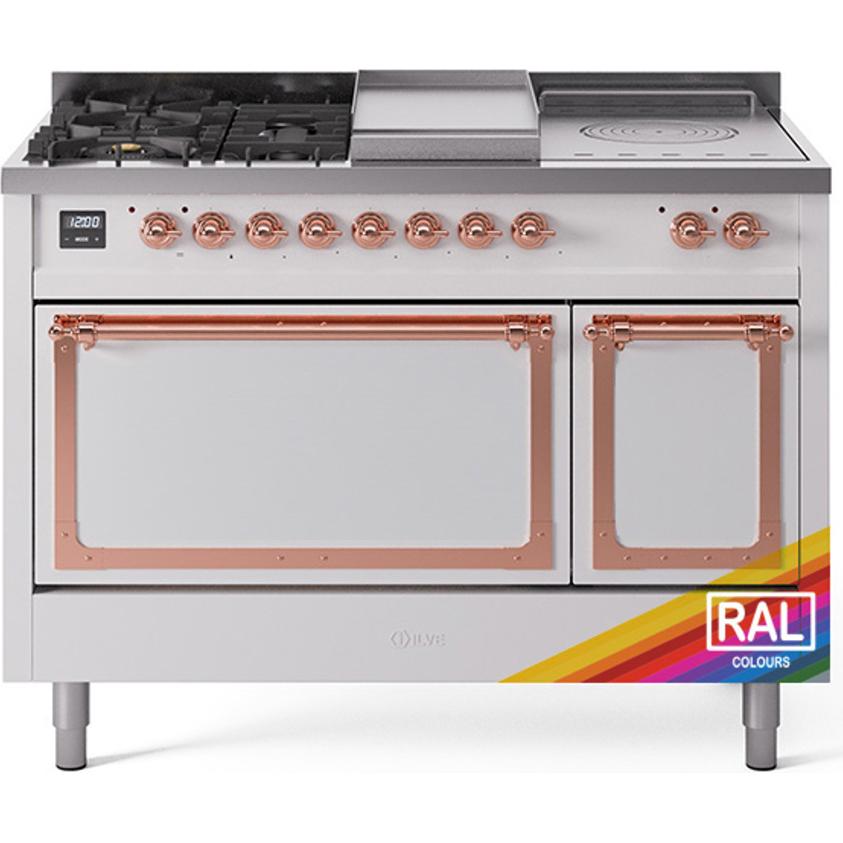 iLVE 48-inch Freestanding Dual Fuel Range with Griddle and French Top and Solid Doors UN48FSQNMPRAP IMAGE 1